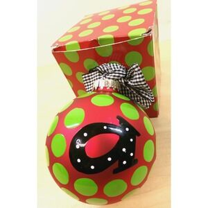 Coton Colors by Laura Johnson Hand Painted Christmas Ornament IN-DOT-RD Letter a